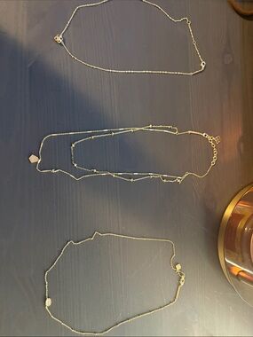 3 Kendra Scott Delicate Gold Multi-Layer Necklace Set - Elegant Everyday Jewelry